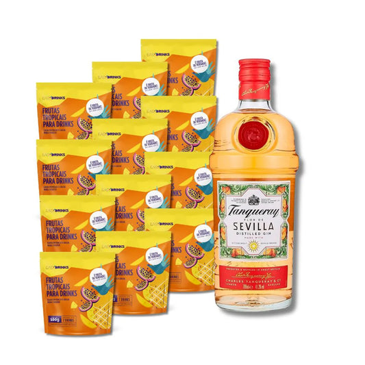 Kit Fruits&Tonic (G&T): Gin Tanqueray Sevilla + 15un Frutas Tropicais